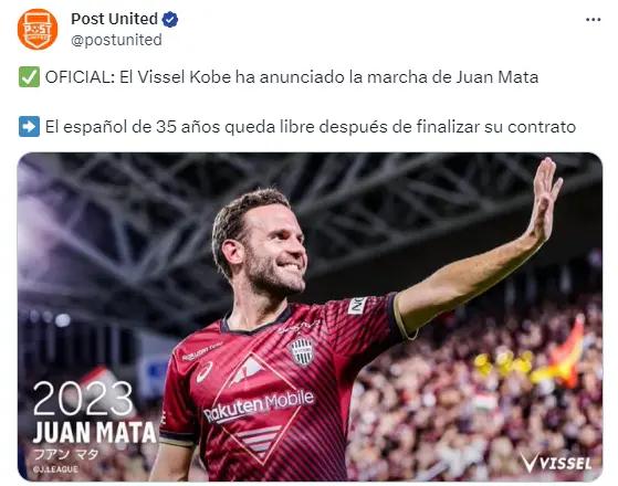 La sorpresiva salida de Juan Mata del Vissel Kobe - X