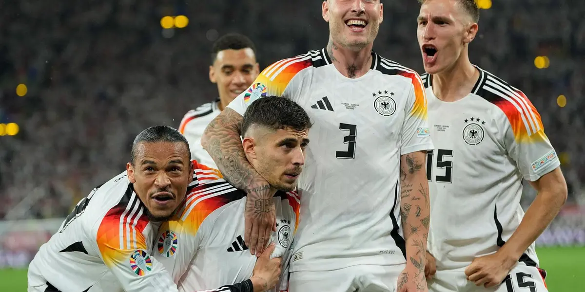 Alemania celebra el gol de Havertz a Dinamarca. (Foto: EFE)