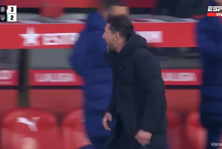 El grito de Simeone en el tercer gol de Morata (Vía ESPN)