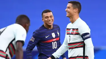 Cristiano y Mbappé en un partido entre sus países por la Nations League.