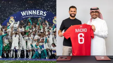 El Real Madrid levanta la 14° Champions y Nacho siendo presentado en su nuevo club. (Foto: collage)