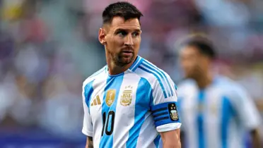 Messi con la camiseta de la Selección argentina.