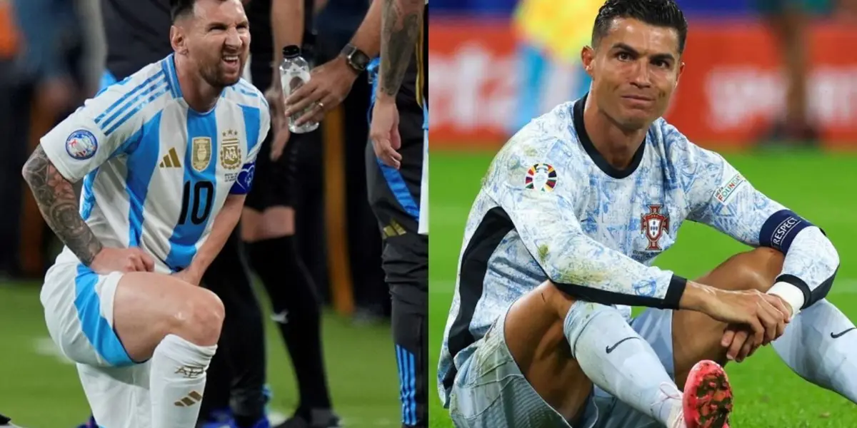 Messi dolorido ante Chile y Cristiano molesto por el árbitro de la Euro. (Foto: Collage)