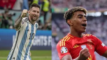 Messi y Lamine Yamal. (Foto: collage El Colombiano).