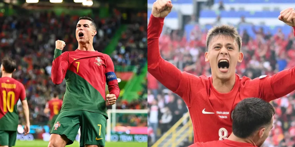 Arda Güler festeja su gol ante Georgia, que le arrebató el récord a CR7.