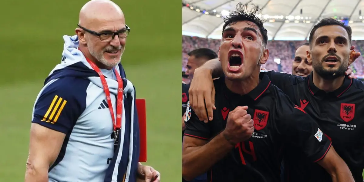 De La Fuente en el entrenamiento de España.