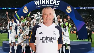 El Madrid festeja la Champions y Ancelotti posa para las cámaras del Merengue. (Foto: collage)