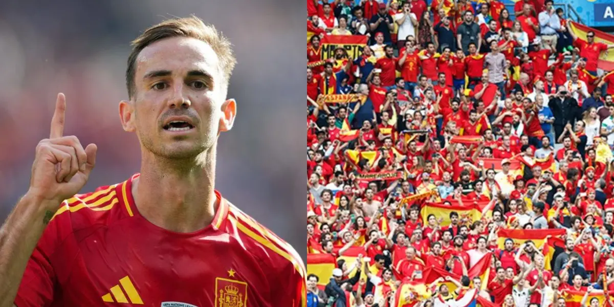 Fabián celebrando su gol en la última Nations League.