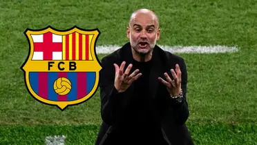 Guardiola dando indicaciones en el Manchester City.