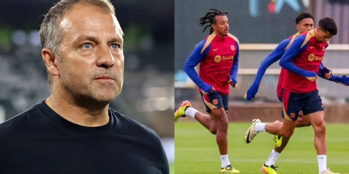 Hansi Flick como DT de Alemania y el FC Barcelona en sesión de entrenamiento. (Foto: Collage)