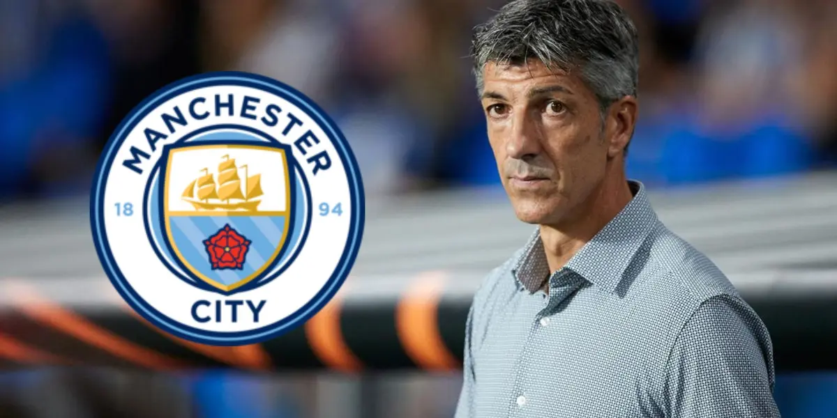 Imanol Alguacil en el banquillo de la Real Sociedad. (Foto: La Liga)