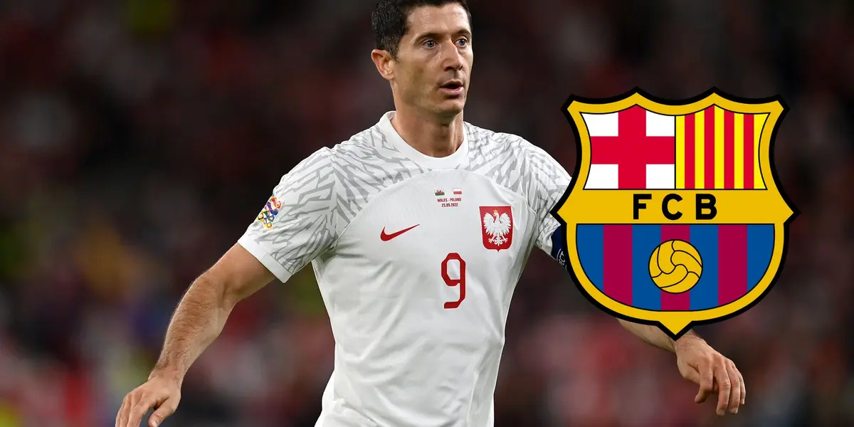 Lewandowski con la camiseta de Polonia.
