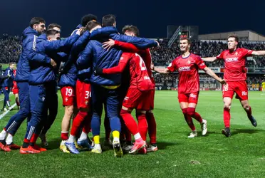 Los jugadores de Osasuna celebran un gol en un partido de Copa esta temporada