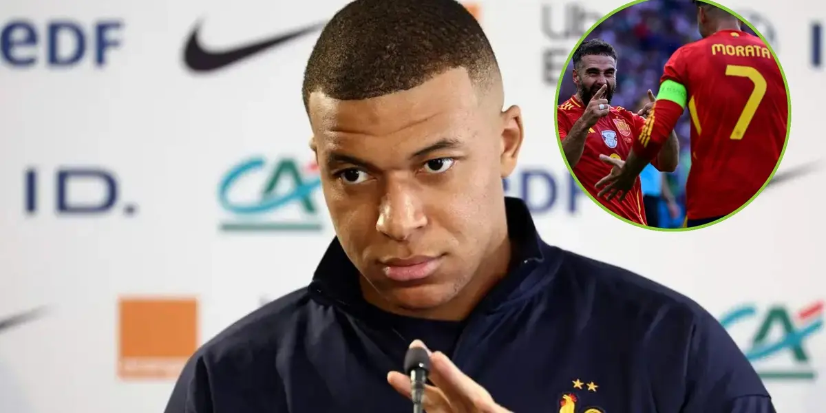 Mbappé en rueda de prensa.