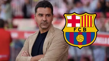 Míchel en el banquillo del Girona.