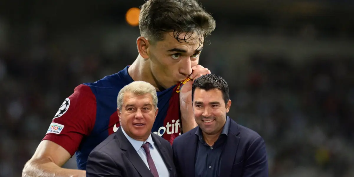 Sonríen Laporta y Deco, el deseo y la recuperación de Gavi en Barcelona