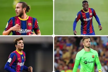 Óscar Mingueza, Ilaix Moriba, Riqui Puig y Arnau Tenas, todos ellos exjugadores del FC Barcelona