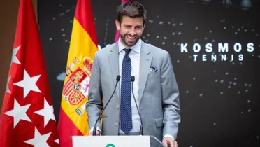 Piqué en la presentación de Kosmos en la Copa Davis.